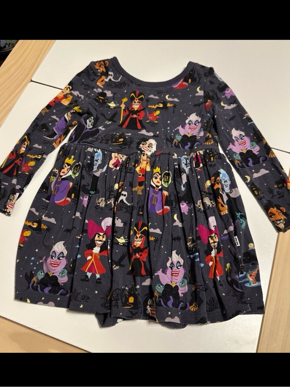 Little Sleepies Disney Villains Long Sleeve Bodysuit Twirl Dress 12-18m